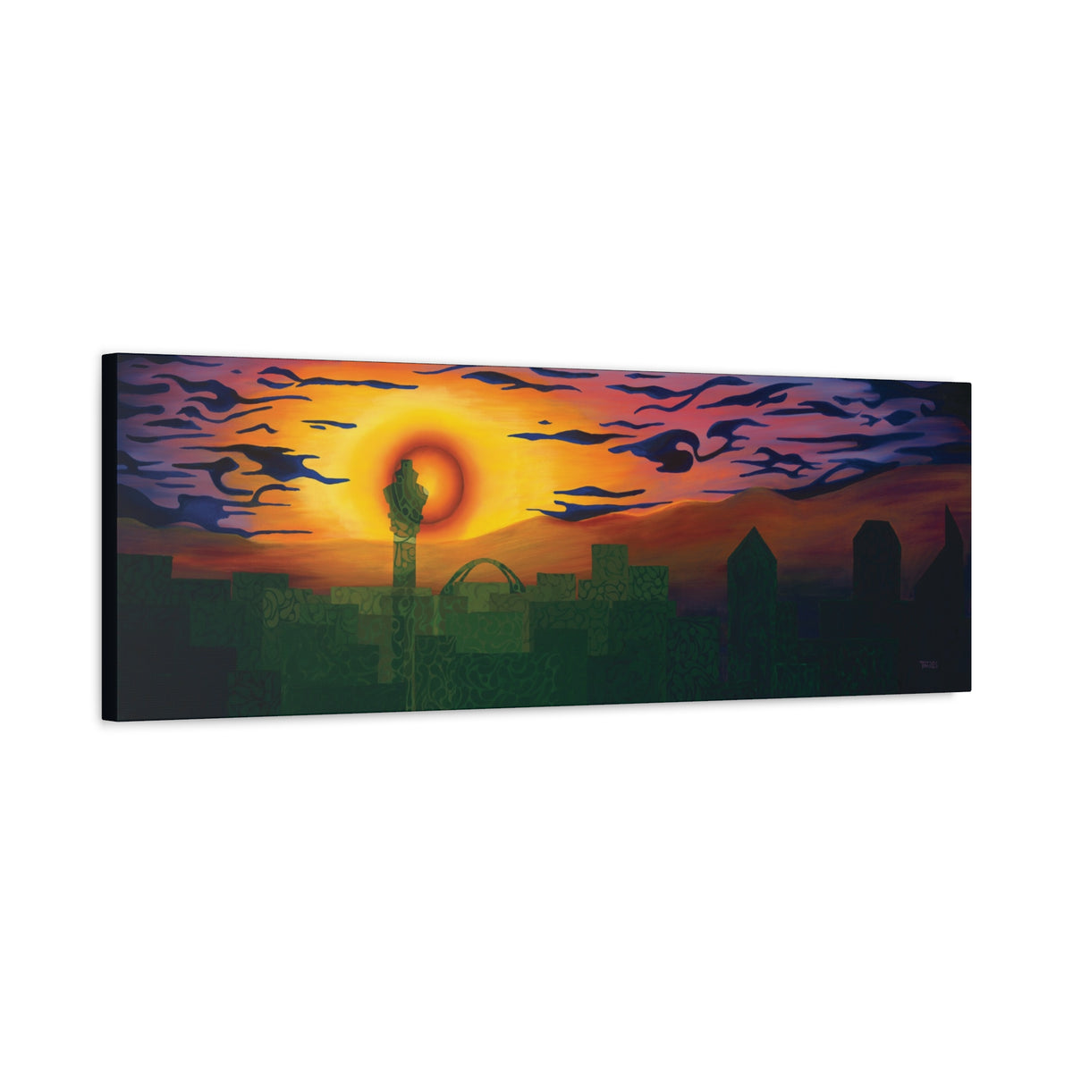 Sunset Cityscape Canvas Print — Vibrant Urban Skyline Wall Art