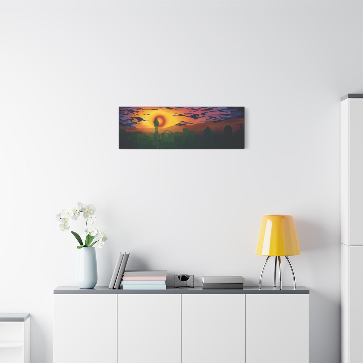 Sunset Cityscape Canvas Print — Vibrant Urban Skyline Wall Art